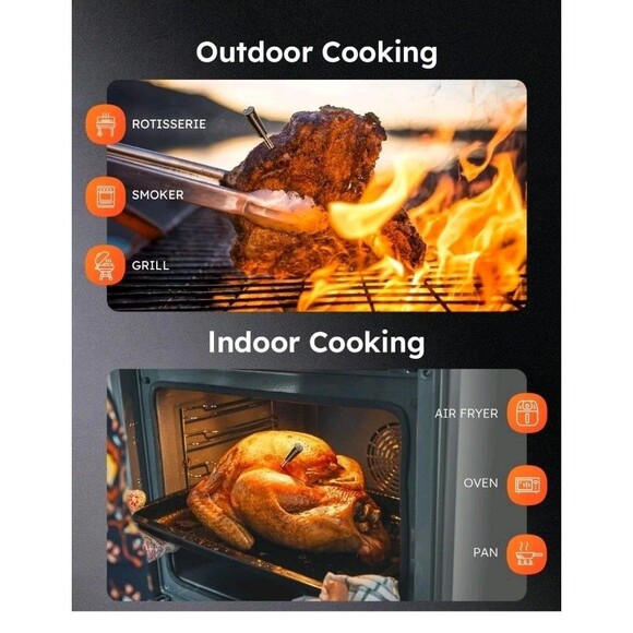 AYMDKI Wireless Meat Thermometer, Dual Probe, 600ft Range, App Control, IP67 - Picture 5 of 5